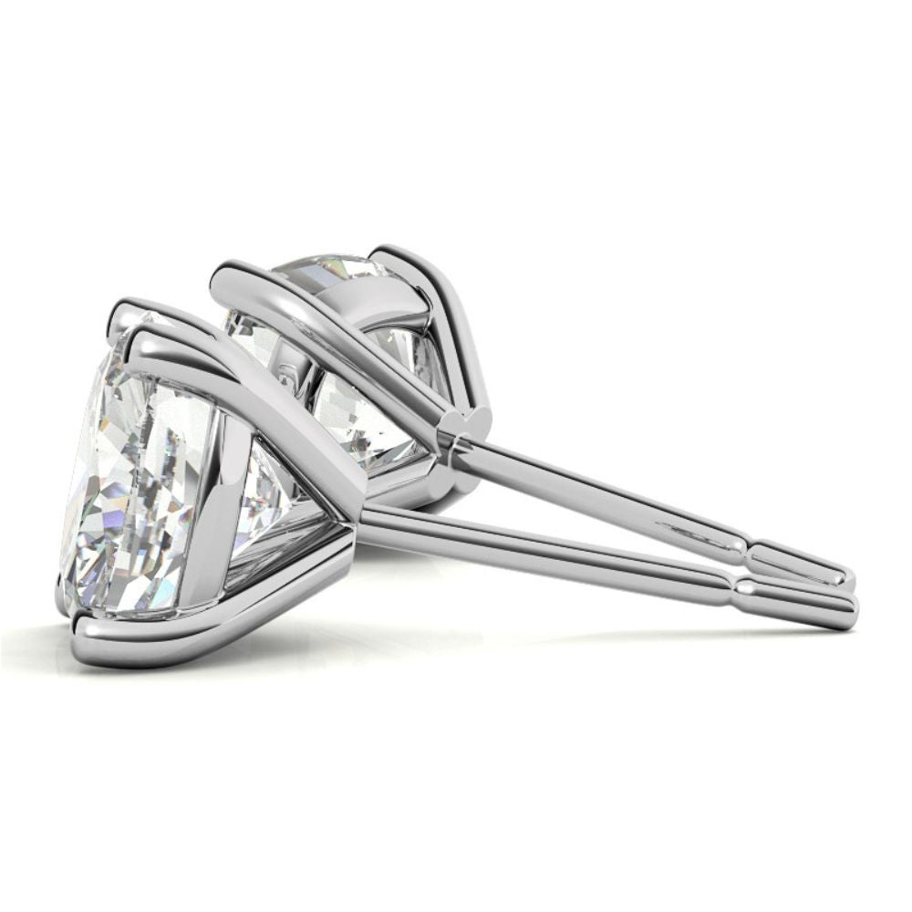 Solitaire Cushion Cut Moissanite Small Earrings
