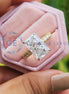 Lab Created Diamond Ring Radiant Cut Double Hidden Halo Ring