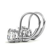 Classic Solitaire Round Cut Moissanite Hoop Earrings