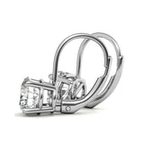 Classic Solitaire Round Cut Moissanite Hoop Earrings
