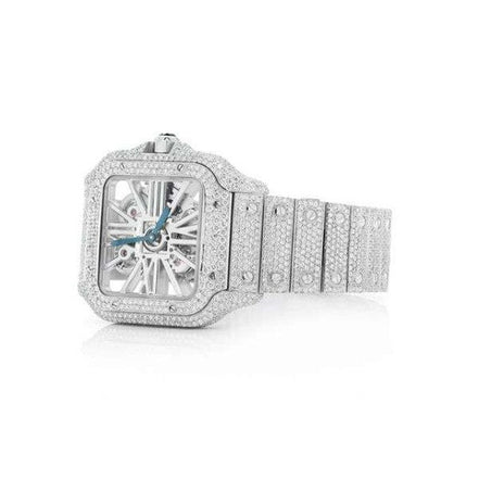 Skeleton Full White Moissanite Luxury Watch For Men's