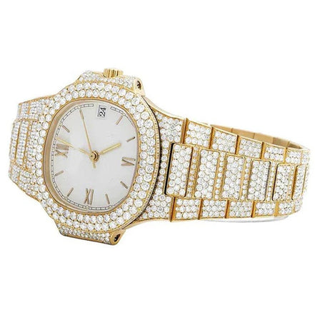 Stainless Steel Iced Out Moissanite Luxury Watch