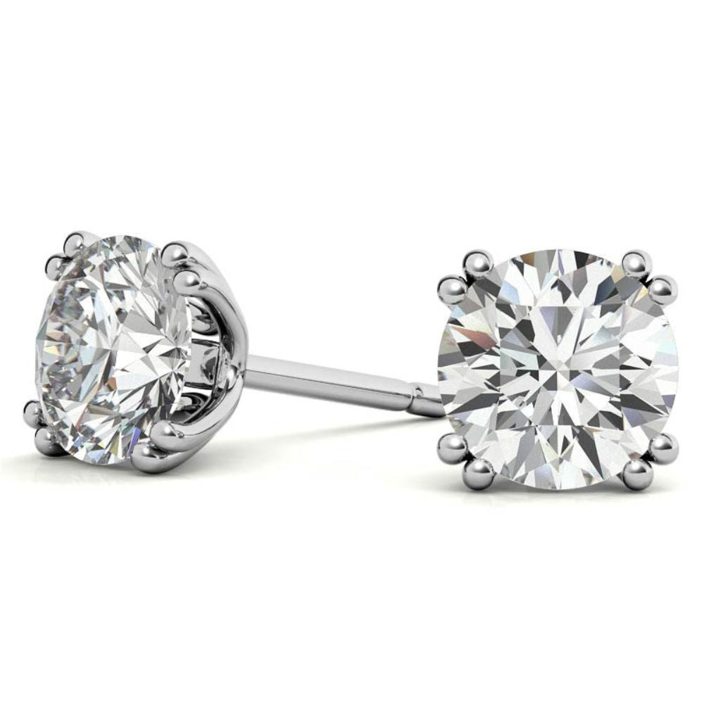Daily Wear Moissanite Round Cut Stud Earrings