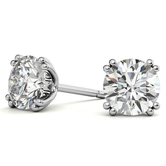 Daily Wear Moissanite Round Cut Stud Earrings