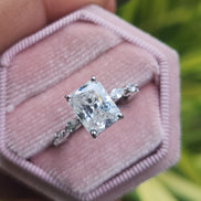 Radiant Cut Lab Grown Engagement Ring White Gold Wedding Ring