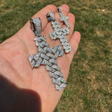 Miami Cuban Link Moissanite Cross Pendant
