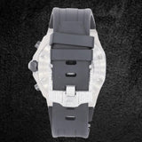 Black Rubber Belt Moissanite Fancy Stylish Watch For Men's