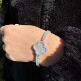 925 Sterling Silver Clover Tennis Bracelet