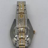 Dual Tone Round And Baguette Moissanite Wrist Watch