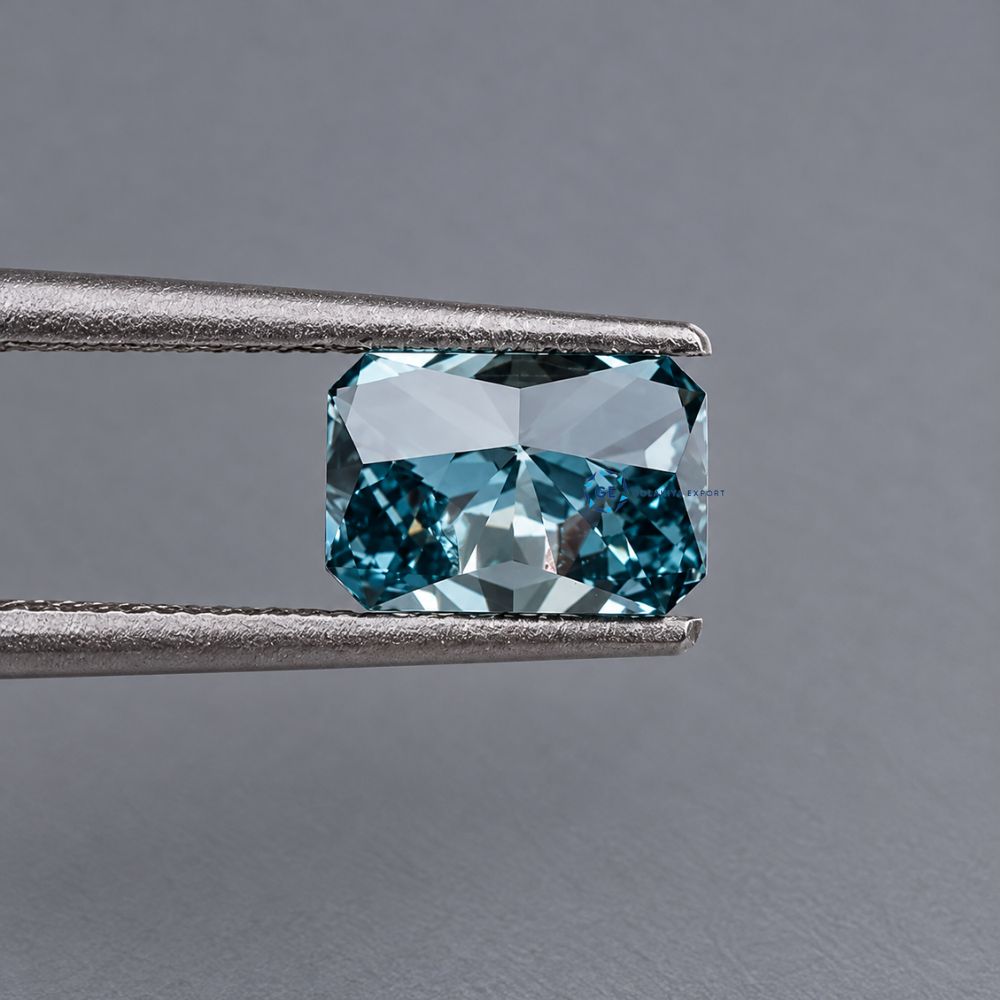 Blue Radiant Cut Lab Grown Diamond, IGI Certified Diamond