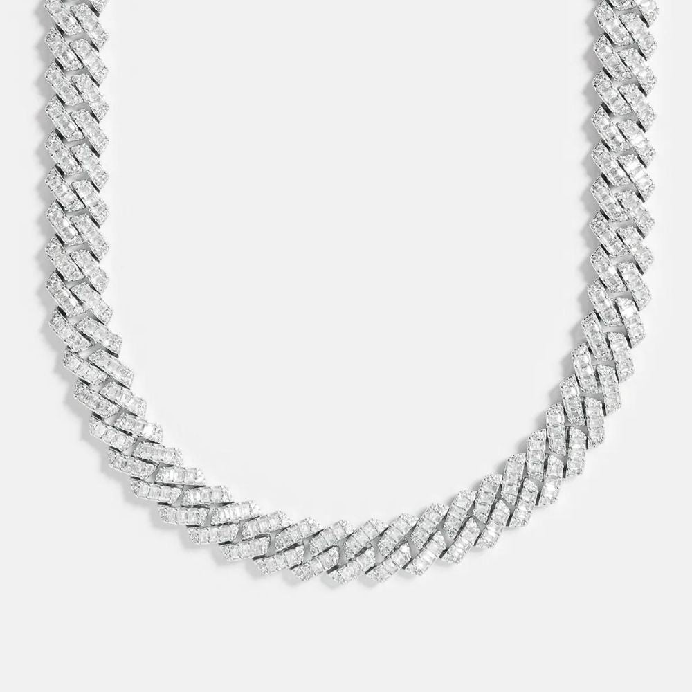 Baguette Cut Moissnaite Diamond Luxury Cuban Chain