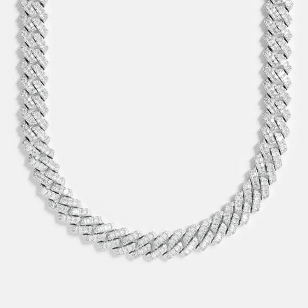 Baguette Cut Moissnaite Diamond Luxury Cuban Chain
