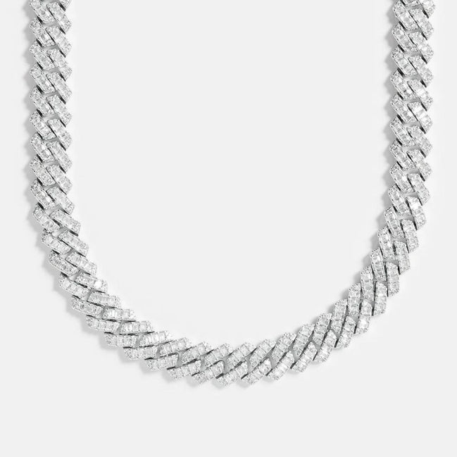 Baguette Cut Moissnaite Diamond Luxury Cuban Chain