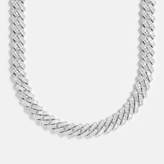 Baguette Cut Moissnaite Diamond Luxury Cuban Chain