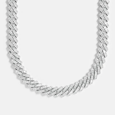 Baguette Cut Moissnaite Diamond Luxury Cuban Chain