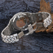 Red Color Arabic Dial Iced Out Moissanite Watch