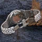 Red Color Arabic Dial Iced Out Moissanite Watch