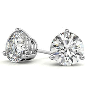 Daily Wear round Moissanite Stud Push Back Earrings