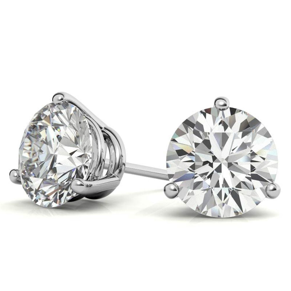 Daily Wear round Moissanite Stud Push Back Earrings