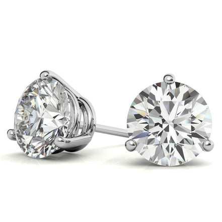 Daily Wear round Moissanite Stud Push Back Earrings