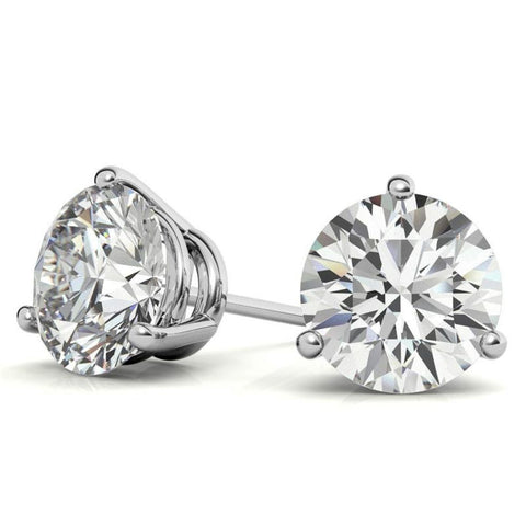 Daily Wear round Moissanite Stud Push Back Earrings