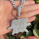 Iced Out Letter Baguette Cut Moissanite Pendant Rapper