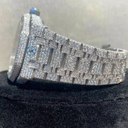 Moissanite Full Iced Out Blue Arabic Dial Hip Hop Watch
