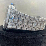 Moissanite Full Iced Out Blue Arabic Dial Hip Hop Watch