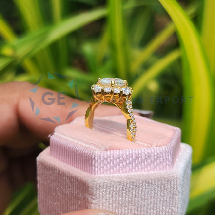 Portuguese Cut lab Grown Diamond Vintage Wedding Ring