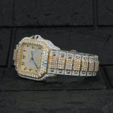 Dual Tone Arabic Dial Moissanite Hip Hop Watch
