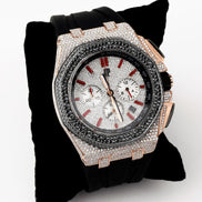 Rubber Strap Royal Oka Moissanite Watch
