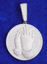 D Color Moissanite Praying Hand Round Shape Iced Out Pendant