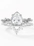 Art Deco Pear Cut VVS1 Moissanite Wedding Ring Set
