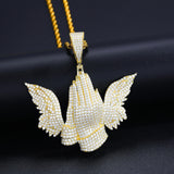 Moissanite Diamond Praying Hands Customize Men's Pendant