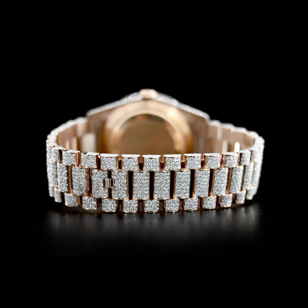 Moissanite Day Date Luxury Timepieces For Him