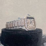 Dual Tone Moissanite Iced Out Automatic Wrist Watch