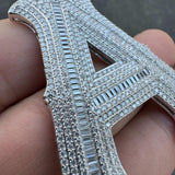 Excellent Cut Moissanite 925 Silver Name Latter Pendant