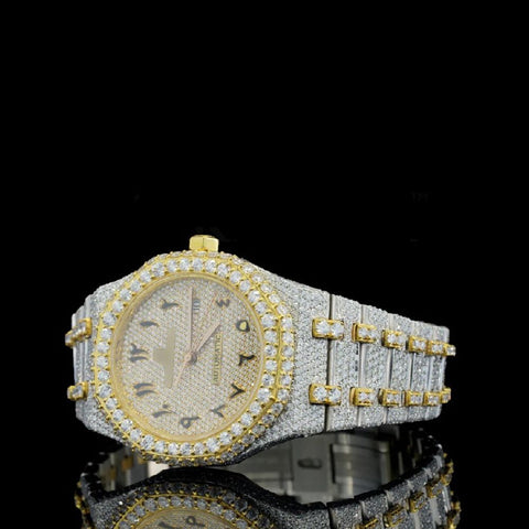 Arabic Numeric Moissanite Hip Hop Watch