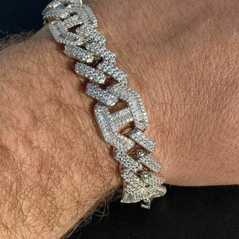 Iced Out Cuban Link Moissanite Bracelet Gift For Men's
