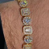 Cluster Moissanite Diamond Tennis Link Bracelet