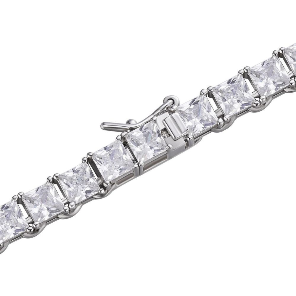 Princess Square Moissanite Tennis Bracelet For Men's
