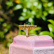 Heat Cut Vintage Halo Engagement Ring