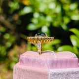 Heat Cut Vintage Halo Engagement Ring