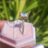 Yellow Gold Radiant Cut Pave Set Ring For Women