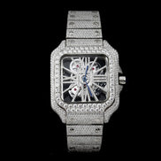 Skeleton Moissanite Diamond Iced Out Watch