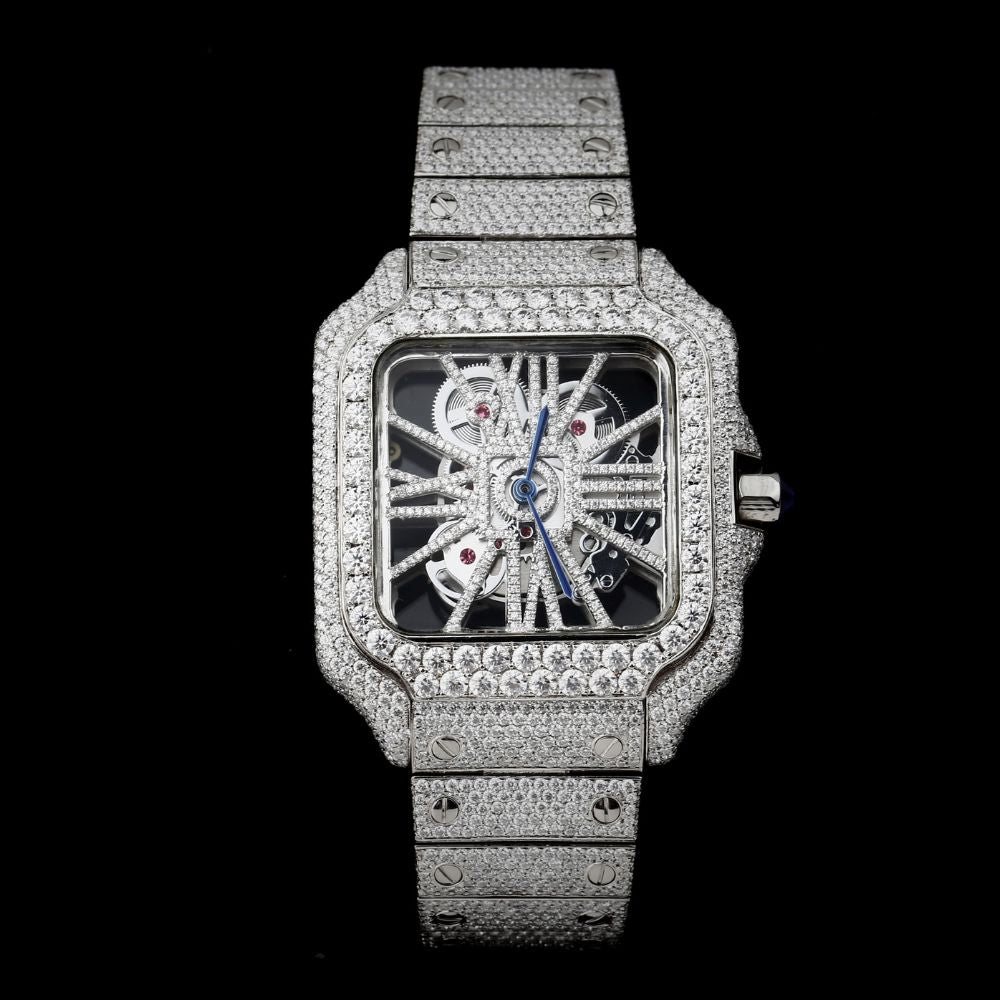 Skeleton Moissanite Diamond Iced Out Watch