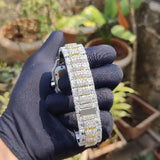Yellow & White Moissanite Diamond Hip Hop Watch