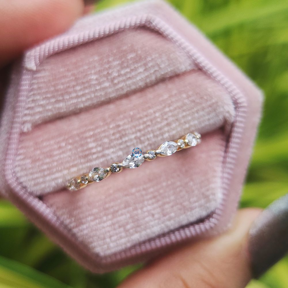 Marquise & Round Cut Lab Grown Diamond Full Eternity Band