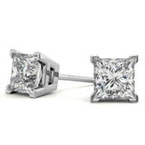Solitaire Princess Cut Moissanite Stud Earrings For Her