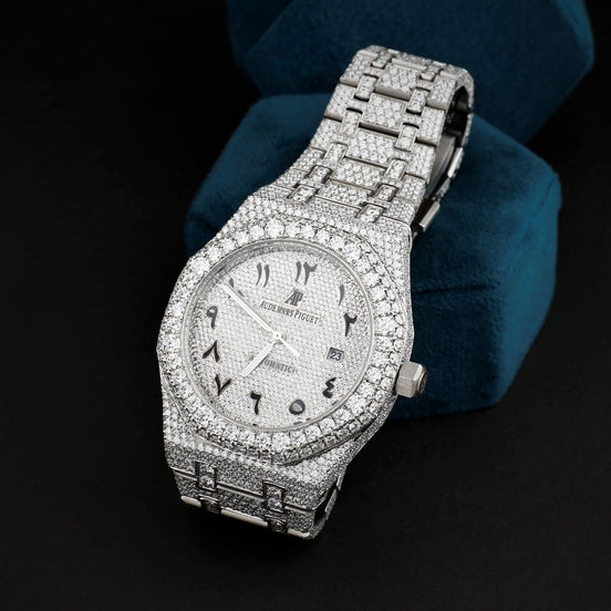 Arabic Numeric Moissanite Diamond Watch